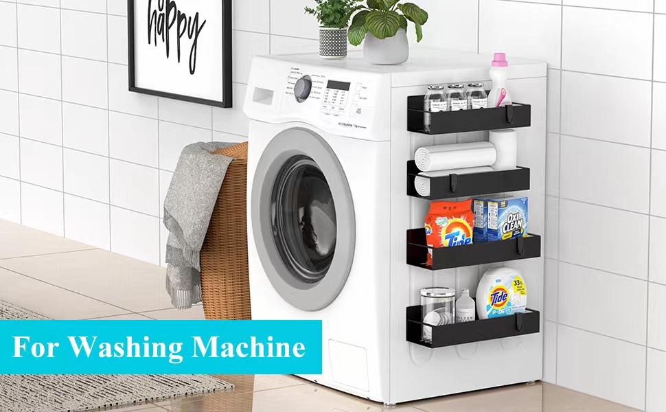 Magnetic Spice Rack for Refrigerator, Magnetic Spice Storage Rack Organizer for Fridge,Magnetic Shelf with Paper Towel Holder, Moveable Kitchen Refrigerator Seasoning Storage Rack Fridge Magnet Organizer, Kitchen Gadgets for Refrigerator, Microwave