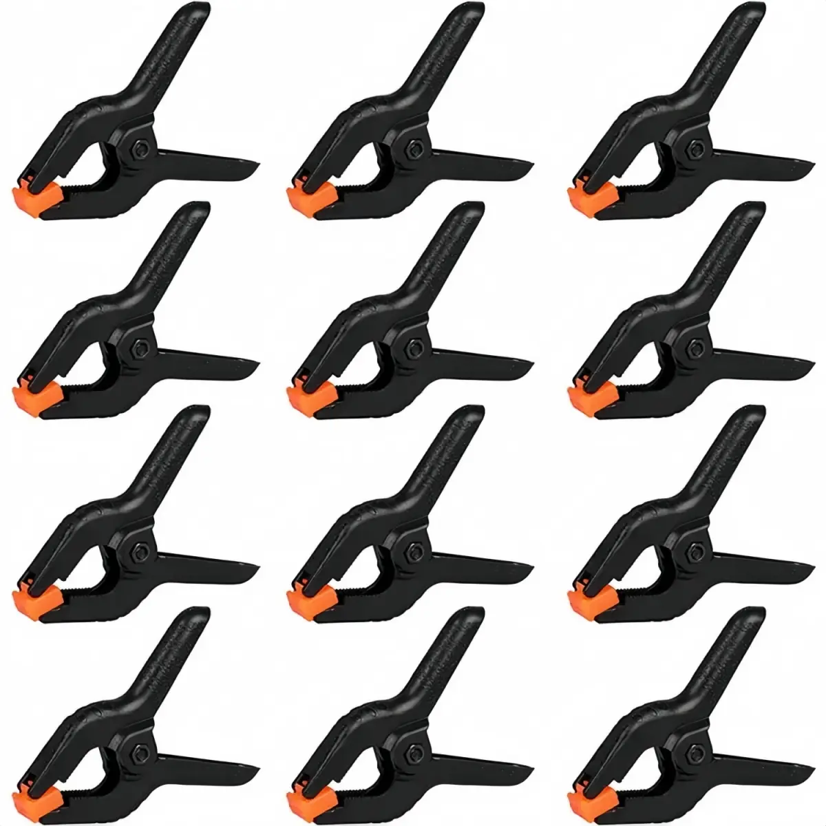 3.5 In Nylon Spring Clamps (12 Pack) - Secure, Non-Slip Handle, High Strength Spring-Loaded Clamps, Heavy Duty Backdrop Clips (8 Pack) for Crafts, Woodworking