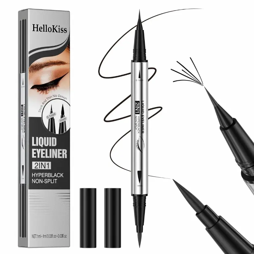 Dual-Ended Ultra-Fine Eyeliner Pen –Waterproof & Oil-Resistant, Smooth Application for Precise Long-Lasting Eye Makeup