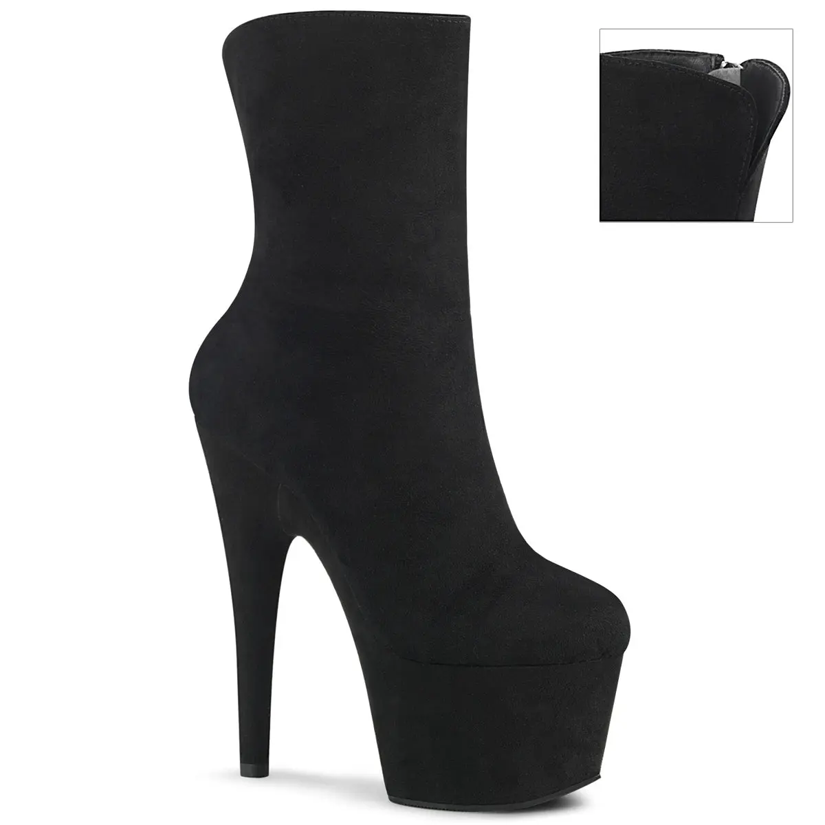 Pleaser Adore-1042 Women's Black Suede Platform Ankle Boot, All-Seasons Statement Shoes, Footwear