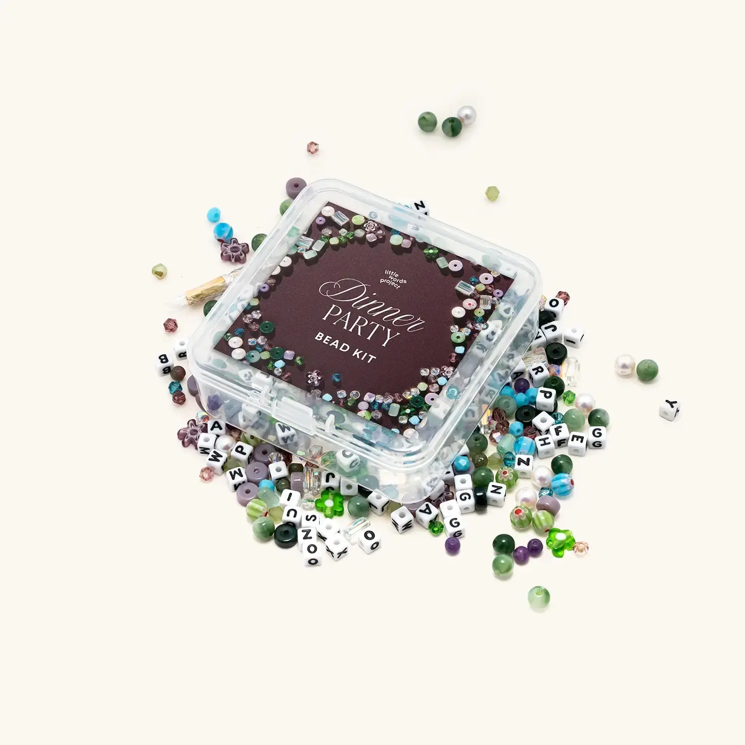 Little Words Project Dinner Party Beading Jewelry Making Kit, DIY Beads, Beads Accessories, Craft Decorative Charm Bag Charms