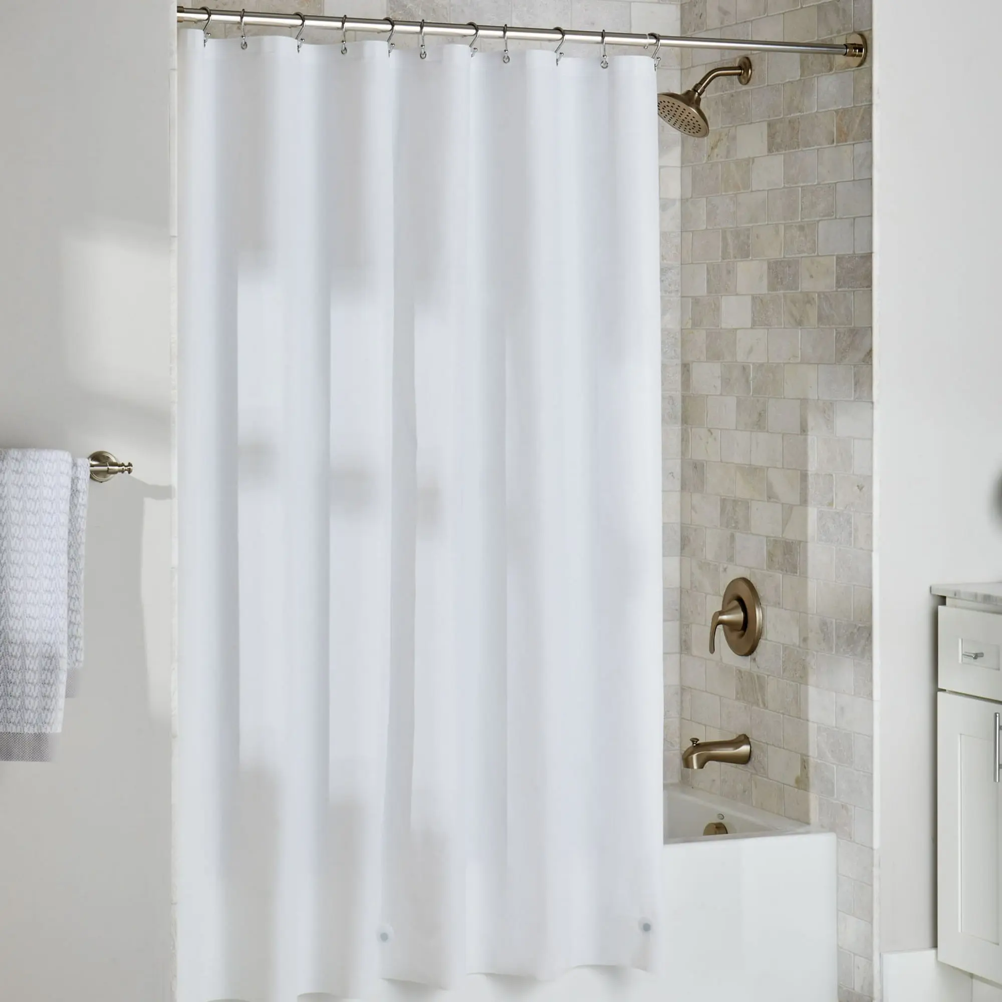 Magnetic PVC Shower Curtain Liner, 70"x72" Standard Size - Heavyweight Waterproof Bathroom Liner with Rustproof Metal Grommets & Weighted Magnets