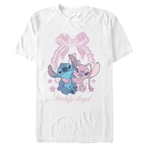 Men's Lilo & Stitch Distressed Coquette Bow Couple T-Shirt