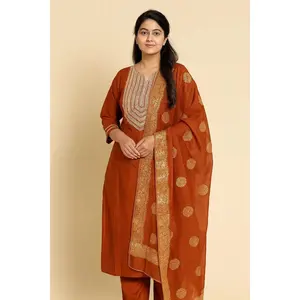 Indian Kurti Pant Set - Viscose Chanderi