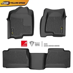Truck Floor Mats, TPE Front & Rear Car Mats for 99-06 Chevy Silverado & GMC Sierra Extended Cab, Car Interior Accessories