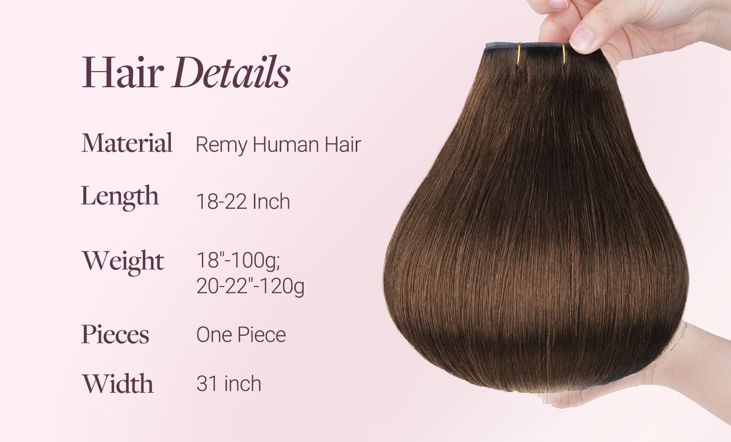 GOOGOO Butterfly Weft Extensions Human Hair Genius Weft PU Hole OVO Weft-thin,Double-layered One Piece Remy Human Hair