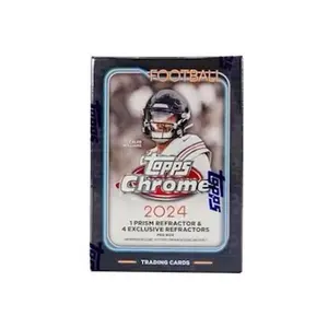 2024 Topps Chrome Football 7-Pack Blaster Box Sports Card Packs Collectible Sports Cards