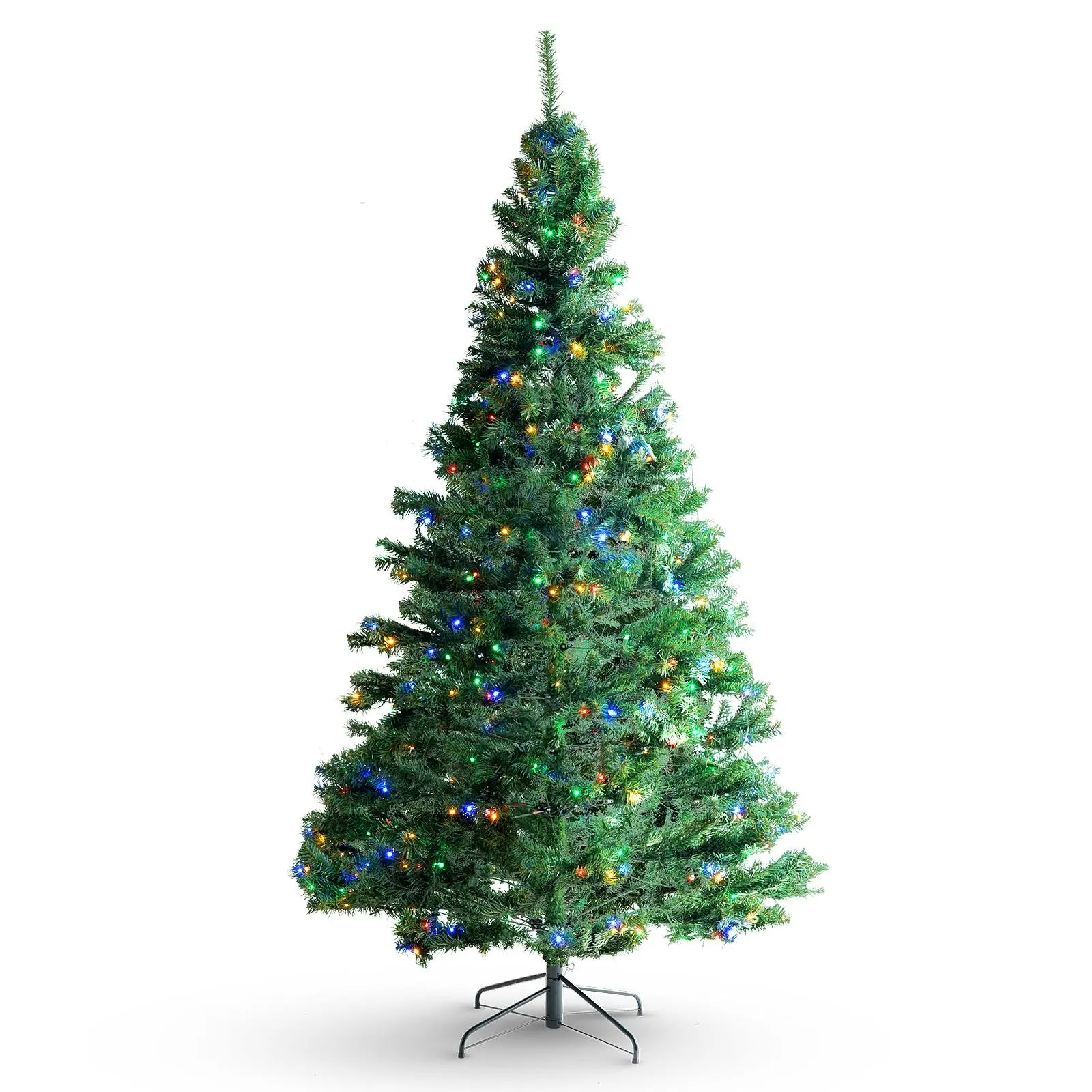 VEVOR Christmas Tree,  , 6.5ft Prelit Artificial Xmas Tree, Full Holiday Decor Tree with 450 Multi-Color LED Lights, 1227 Branch Tips, Metal Base for Home Party Office Decoration Tested to UL Standards#BackToSchool