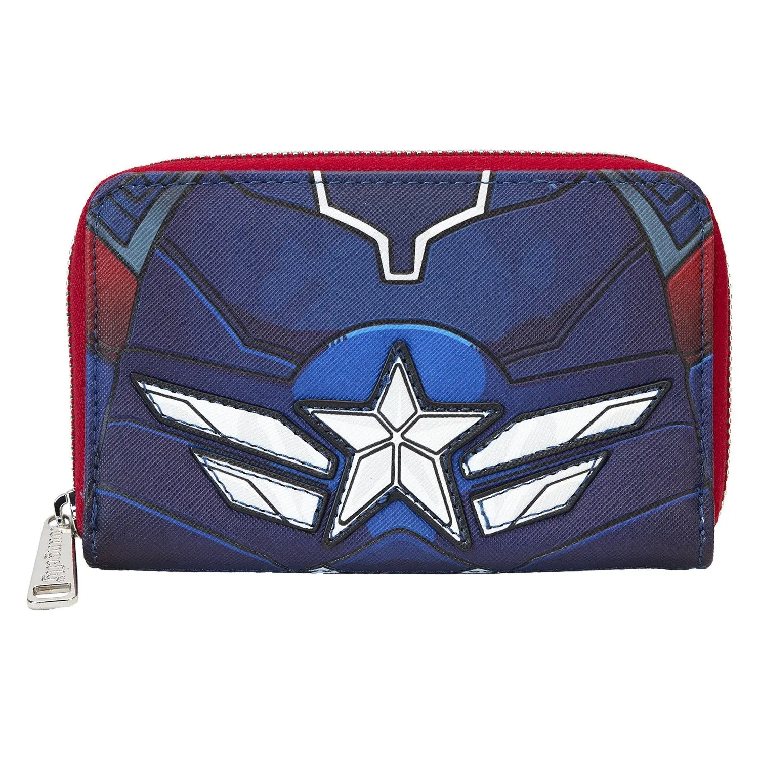 Loungefly Women's Wallet, Marvel Captain America: Brave New World Cosplay Faux Leather Zip Around Card Holder, Wallet Card Holder, Pu Leather Wallet
