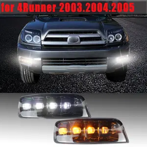 Compatible with Toyota 4Runner 2003-2005, Front Bumper Light Cover Replacement Parts, 2 Pieces