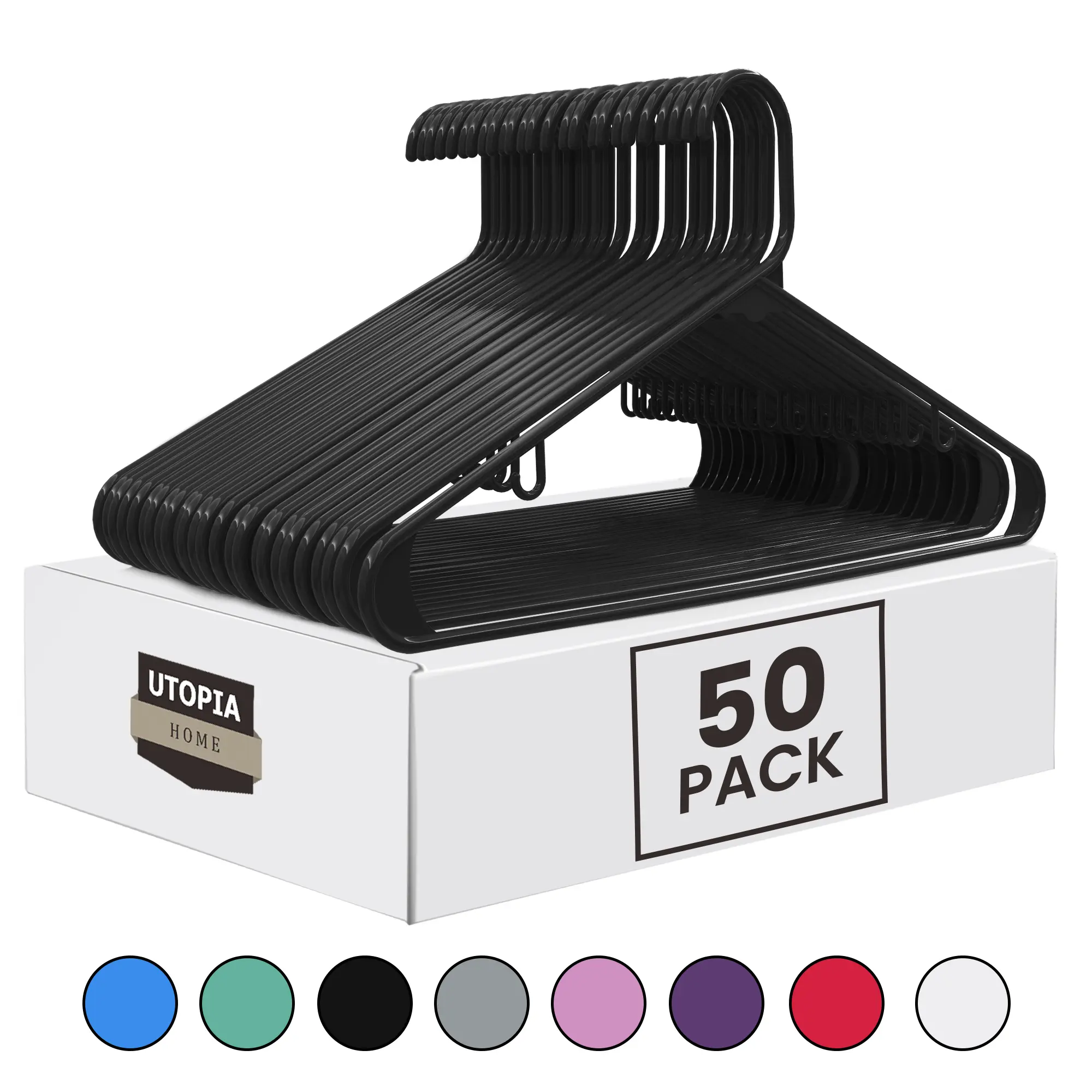 Utopia Home Heavy-Duty Plastic Hangers with Hooks - Home Organizer Closet Supplies for Space-Saving Clothes Organization, Organize Clothes