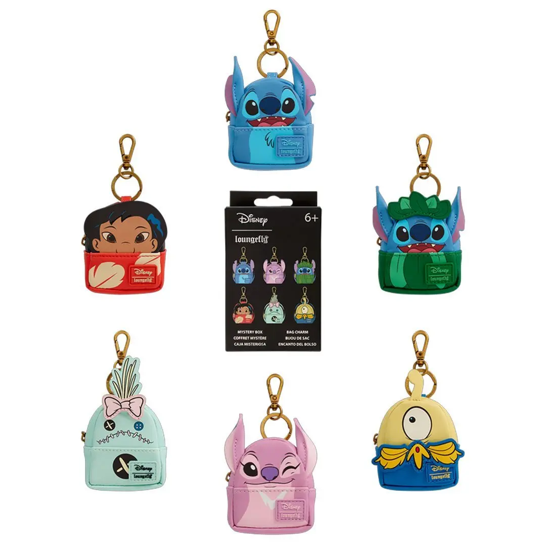 Loungefly Disney Lilo and Stitch Mini Backpack Mystery Bag Charms, Bag Decoration, Bag Purse Charms