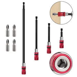 4Pcs Magnetic Drill Bit Extension Set - 1/4 Inch Hex Quick Release Screwdriver Bit,2/4/6/12 Inches Extension Chuck Adapter Set,for DIY Projects Tool