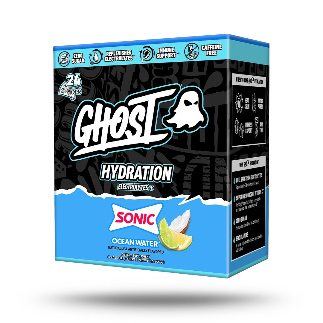 GHOST Hydration Packets - Drink Mix Supplement with Magnesium, Potassium, Calcium, Vitamin C - Vegan, Free of Soy, Sugar & Gluten, Taurine, PureWay-C, Senactiv, Aquamin - Healthcare, Healthy Ingredients, Dietary