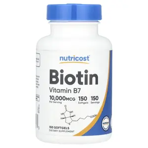 Nutricost Biotin, Vitamin B7, 10,000 mcg, 150 Softgels