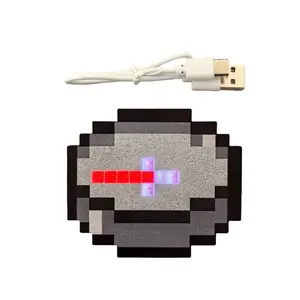 Pixel Art MC Compass - Rechargeable LED RPG Prop for Gamers, Pretend Play Function