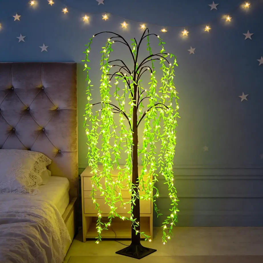 LED Weeping Willow Tree Lights – Cosy Room Mood Lighting  47/59/71 inches  Suitable for indoor and outdoor use as spring and summer decorations. Ideal for the home, festive parties, and summer evenings spent relaxing outdoors or barbecuing.