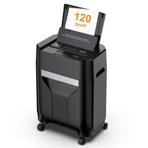 QUIETLEMON 120-Sheet Auto Feed Paper Shredder, Micro-Cut P-5 Security, 60-Min Heavy Duty. Essential Office Accessories, Desk Accessories & PC Accessories. <60dB Quiet Commercial Document Shredder with 5.28-Gallon Bin & Casters for Home Office Business