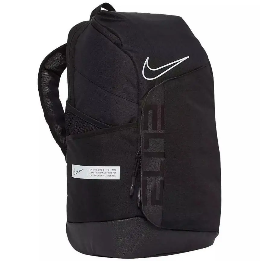 Nike Elite Pro Hoops Carry Backpack, Black/Black Synthetic Sports Backpack with Adjustable Shoulder Strap, Suitable for School Use