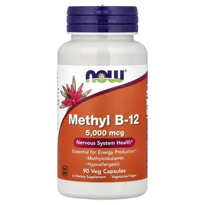 NOW Foods Methyl B-12, 5,000 mcg, 90 Veg Capsules NOW Foods Methyl B-12, 5,000 mcg, 90 Veg Capsules