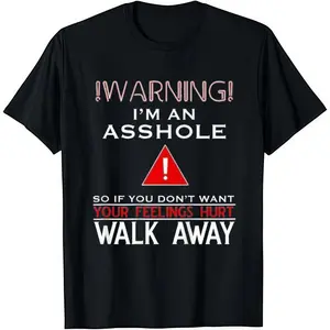 Anti Social Shirt Warning I'm An T-Shirt Adult Humor Soft Cotton Crew Neck Shortsleeve Casual Classic Graphic Tee for Men Comfortable Versatile Everyday Wear Black Menswear Tops