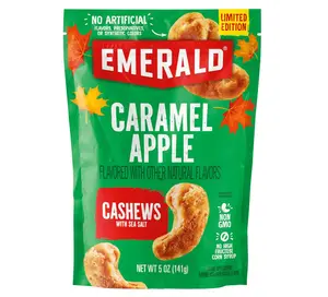 Emerald Salted Caramel Apple Cashews (1-Pack) | 5oz Resealable Bag | Kosher Dairy Certified, Non-GMO, Contains No Artificial Preservatives, Flavors or Synthetic Colors
