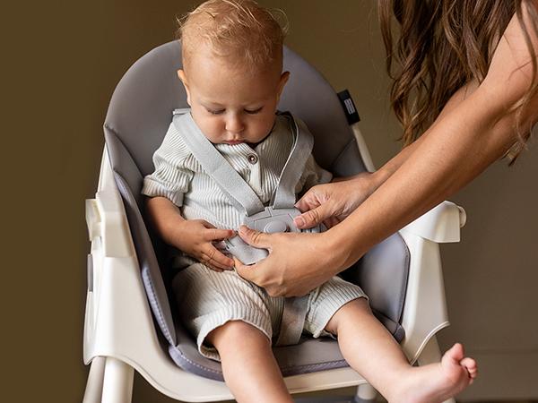 HARPPA 6-in-1 Convertible Baby High Chair, Foldable Highchair with Removable Tray, Baby Feeding Chair With Harness & Storage Basket, Toddler Gift, Baby Items