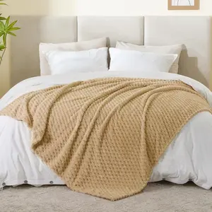 【Only 1 Gift Per Customer】Random Color Delivered, Throw Blanket for Couch - Soft & Warm Fluffy Black Blanket, Decorative and Giftable Striped Blankets for Women, Men