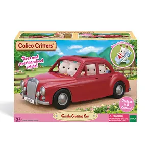 Calico Critters Family Cruising Car Doll - Convertible Toy Vehicle with Stroller Function, Adjustable Handles, Removable Roof, and Drives Feature for Kids