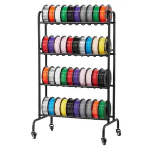 4-Tier 3D Printer Filament Storage Rack – Adjustable Spool Holders for Organized Filament Management