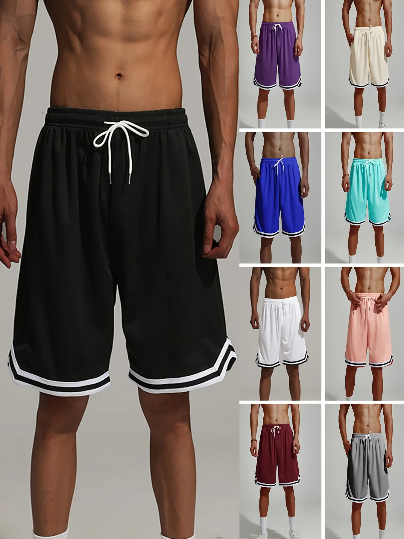 Men's Soft Comfortable Casual Outdoor Athletic Sport Shorts - 1-Pack Drawstring Gym Fitness Shorts, Suitable for Running, Travel, Ideal Gift for Him