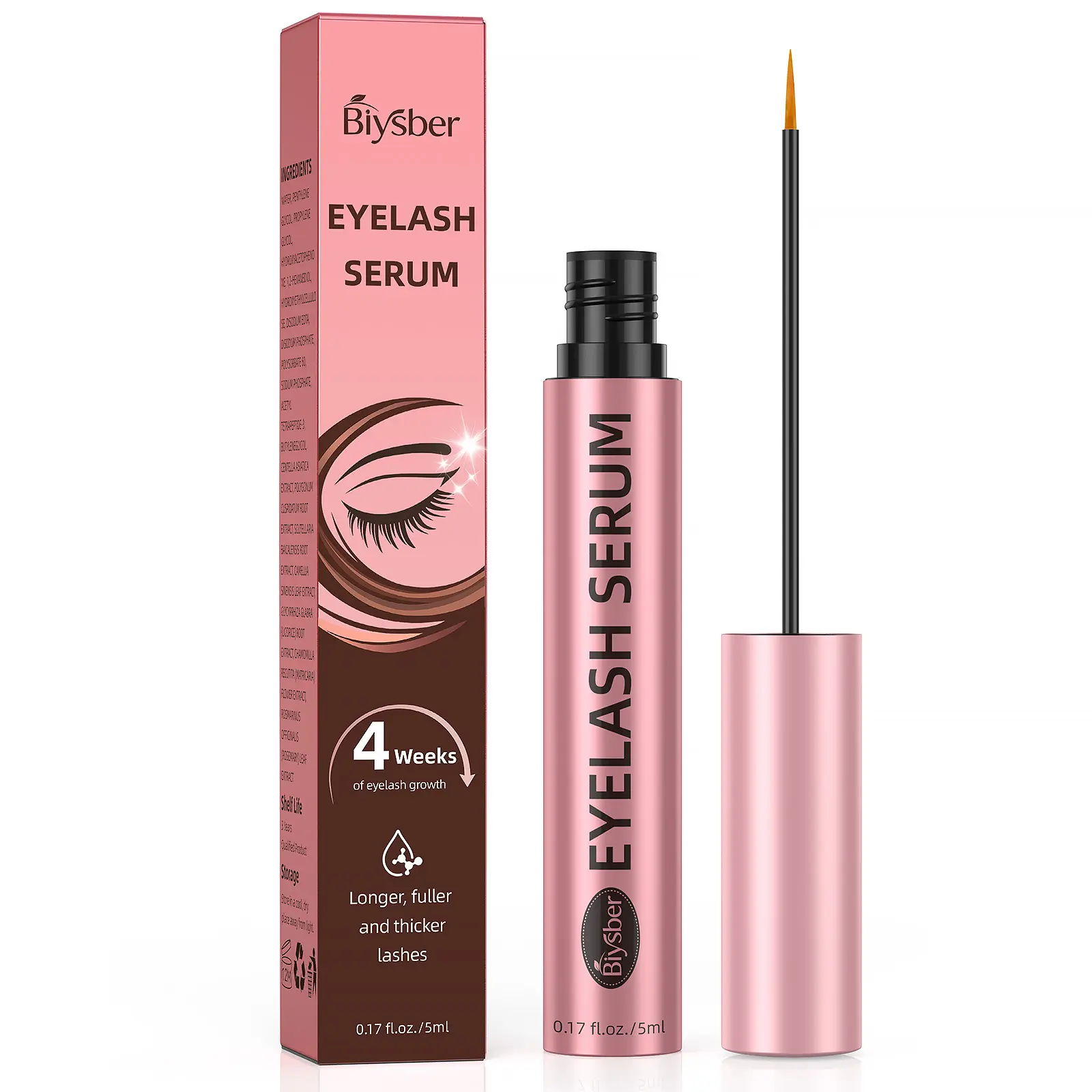 Eyelash Growth Serum with Botanical Extracts and Peptides for Longer, Thicker Lashes - Gentle Enhancing Lash Conditioner for All Skin Types, 5ML, Hydrating, Longer Lashes