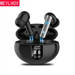 Bluetooth Headphones True Wireless Earbuds 60H Playback LED Power Display Earphones with Wireless Charging Case IPX5 Waterproof in-Ear Ear buds with Mic for TV Smart Phone Laptop Computer Sports