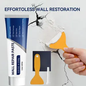 Wall Repair Paste for Holes and Cracks, Quick Dry Drywall Repair Kit for Nail Holes, Wall Crack Filler with Scraper, Easy Fix Wall Patch Compound for Damaged Walls, Plaster Wall Repair Cream for Home, Apartment, Office White Spackle