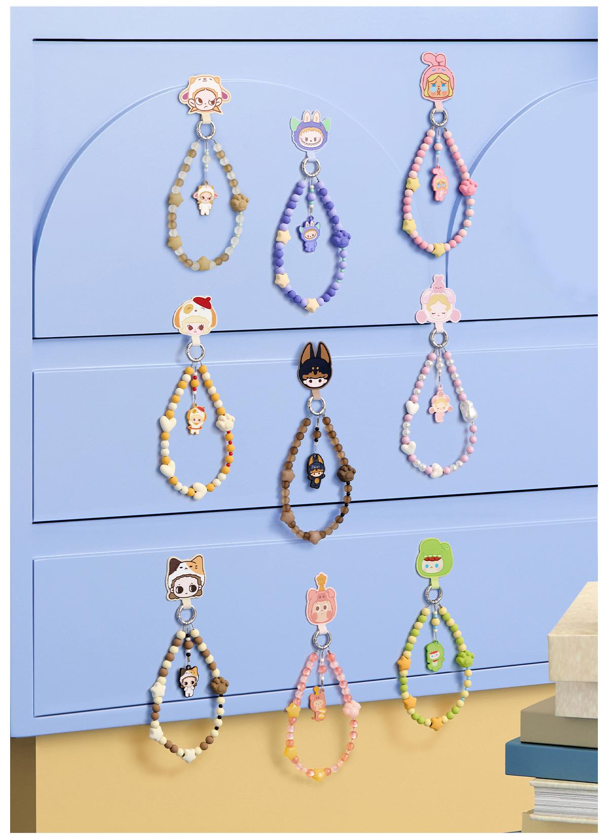 POP MART POP BEAN Pajama Party mobile phone chain