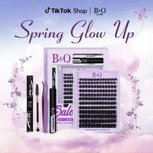 SalonSpike 200D Kit l B&Q Evil Lash,Dramatic Soft Spike Manga Thick Volume Individual Clusters,D-Curl, DIY Eyelashes Extension,Waterproof Sleep proof,Week Long Lasting,Salon Full Fake Lashes, Makeup Cosmetic Lash Stacking Vacation Lash Feb Stockup