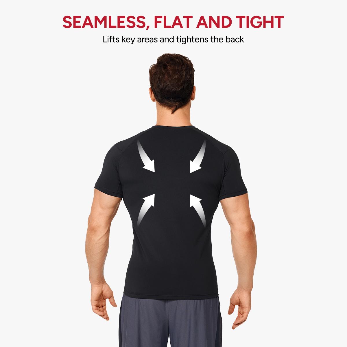 【LIVE】Nebility Men's Athletic Compression Short Sleeves Shirts High Elastic & Compression Wicking Workout Shirts for Enhanced Performance Summer Active Wear