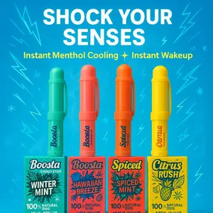 BOOSTA Electric Nasal Inhaler Stick,Eucalyptus Essential Oil ,Vapor Flow Technology,Cool Refreshing Sensation, Natural Mood Boost, Simple Ingredients,  Plant-Based Formula for Instant Energy & Nasal Congestion Relief - 3-Pack, Rapidly Combat Drowsiness