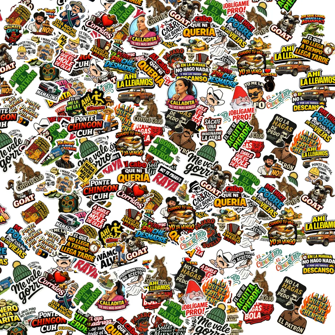100 Funny Latino Meme Stickers Mega Pack Vol.1-3  Waterproof Vinyl Decals for Cars, Laptops, Helmets & Tumblers