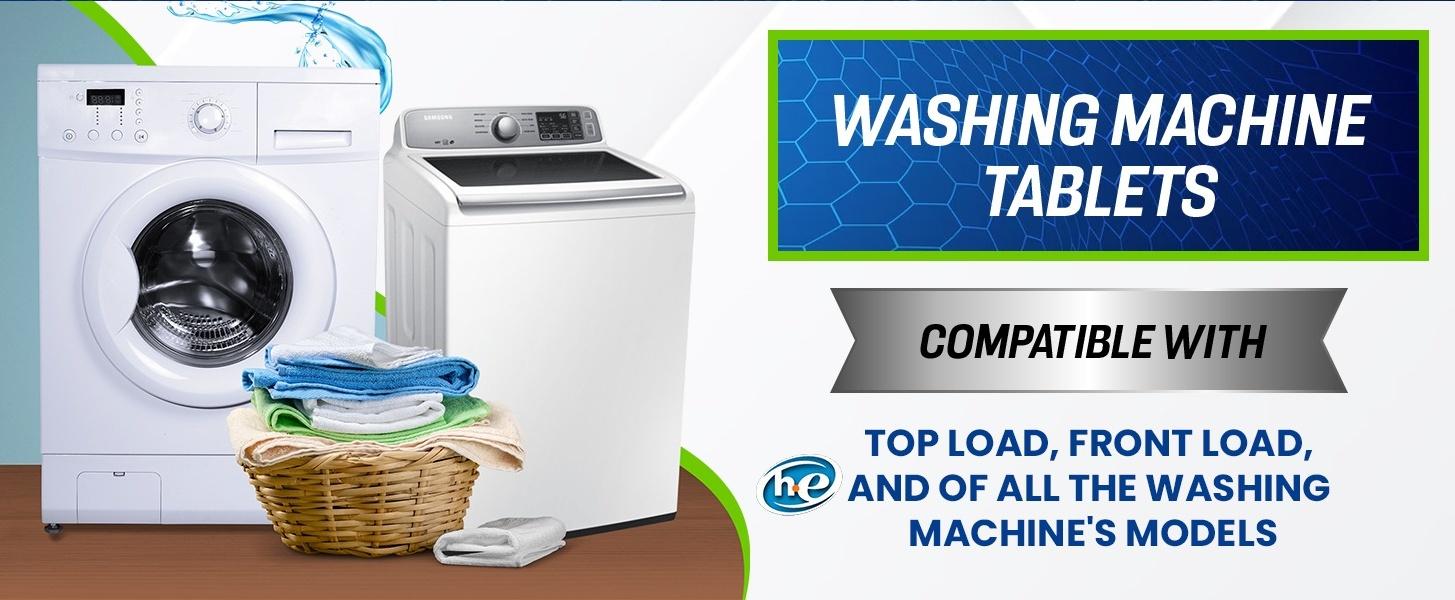 True Fresh Washing Machine Cleaner Tablets, 15 Solid Deep Cleaning Tablets, Cleans All Washers Machines Including HE Front Loader Top Loader
