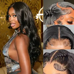 Body Wave Lace Front Wigs Human Hair 200% Density 13x6 Pre Plucked HD Front Lace Wig Natural Hairline with Baby Hair Glueless Wigs for Women（price only during new shop boost）