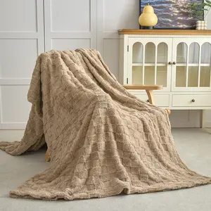 Ultra Soft Lambskin Fleece Blanket Classic Plaid Microfiber Throw - Cozy Warm Lightweight for Couch Bed Home Office, Portable All Season Travel Essential Accessory