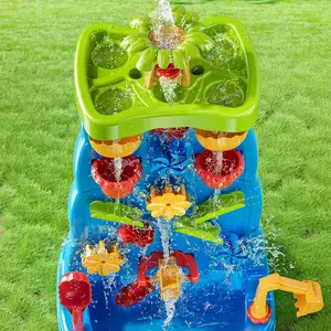 Waterfall Water Table, Double-Sided Water Sand Table, Outdoor Toys, Activity Sensory Table Summer Toys