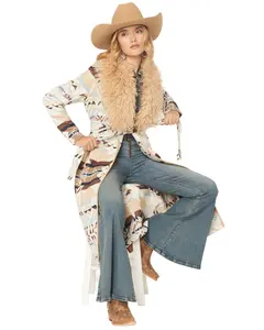 Shyanne Women's Nelson Fur Collar Blanket Coat - Swho25o1-Crm