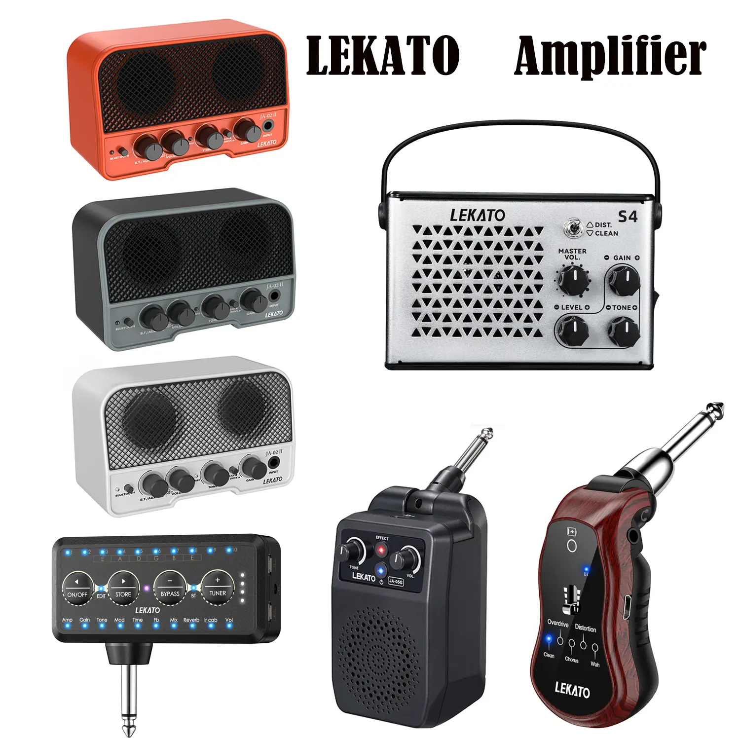 [Limited Time Deal] LEKATO Portable Bluetooth Guitar Amp, 5W/10W Mini Rechargeable Clean Distortion Gain Control Adjustable Electric Guitar Amplifier, Wireless Audio for Smartphone, USB Travel Indoor Practice, Music Lover Relax Beginner Gift #Summervibes