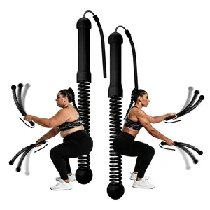Portable Cordless Battle Ropes no-jump ropeless workout ropes designed for HIIT, cardio and full-body training. Quiet, compact and ideal for home gym exercise, suitable for men and women, great for indoor/outdoor fitness routines.
