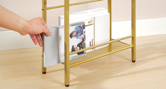 HOOBRO Small Narrow Side Table with Charging Station, Skinny End Table for Small Spaces, Slim Nightstand with USB Ports Outlet, Sofa Beside Table with Storage Shelf