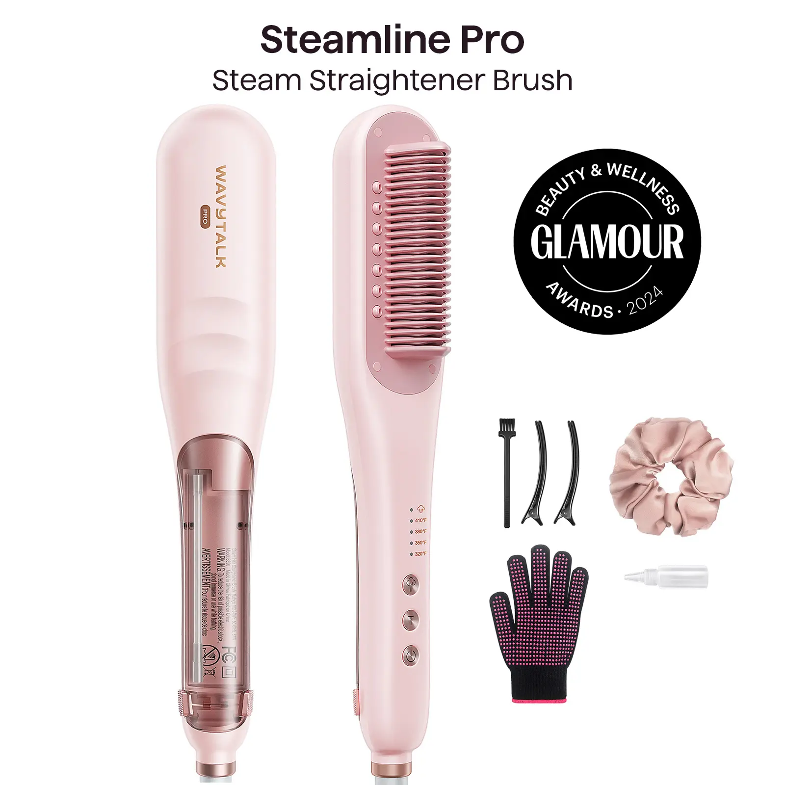 Wavytalk Steamline Pro Steam Straightener Brush, Hair Tools with Straightening Comb, Scrunchie and Glove,back to school,back to school haul