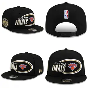New Era New York Knicks 2026 NBA Finals Snapback Hat Black Flat Brim Adjustable Basketball Cap