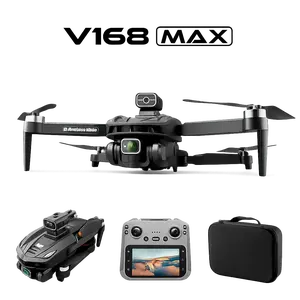 2026 V168 PRO MAX GPS Foldable Drone with 4.5" Screen Controller, HD Camera, Brushless Motor, Optical Flow Positioning, Stable FPV Transmission